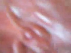 Extremely close-up of my wife's tense, pink, wet biscuit